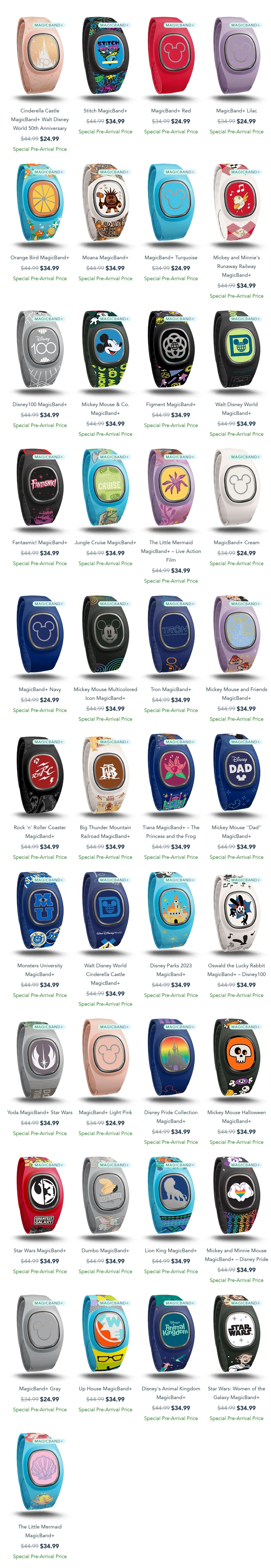 2023 年 WDW ホテルで購入できる MagicBand+ の種類